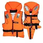 HonuNautic Gilet de sauvetage solide pour enfants et adultes | Gilet solide | 100 N, CE ISO 12402-4 | Taille 1 | Pour tout-petits de 3 à 10 kg | Orange