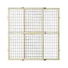 MYPET North States 48" Wide Wire Mesh Gate. Simply Expand and Lock in Place. Pressure Mount. Fits 29.5"- 48" Wide (37" Tall, Sustainable Hardwood)