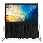 PropVue 120 inch Projector Screen with Stand or Wall Mount - 2 in 1 Indoor Outdoor Movie Screen - Premium Portable Projection Screen HD 16:9 - Metal Fast Foldable Large Frame