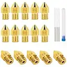 LUTER 15PCS 0.6mm 3D Printer Nozzles Extruder Nozzles for MK8 + 5 PCS 0.5mm Stainless Steel Nozzle Cleaning Needles for Makerbot Creality CR-10