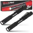 GearLight S100 LED Pocket Pen Light- 2 Small, Compact Flashlights with Clip for Tight Spaces, Police Inspection, Nurses & Medical Use
