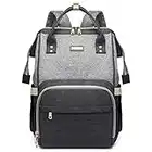 Diaper Bag Backpack, Diaper Bags for Women, Baby Bags for Girls, Diaper Bag with Changing Pad, and Insulated Pockets (Dark Grey +Light Grey)