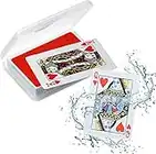 JKG® SPLASH PROOF TRAVEL PLAYING CARDS - 100% PLASTIC cards Water proof PVC Professional Style Standard Deck 52 Playing cards and 2 jokers - Poker nights, parties, family games (TRAVEL CASE INCLUDED)