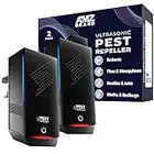 AMZ BRAND Ultrasonic Pest Repeller 2 Pack - Powerful Mouse Repellent - 3 Working Modes - Wide Frequency Range Pest Control Device - Ideal for Mice, Rats, Mosquitoes, Cockroach, Moths, Ants