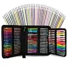96 Color Artist Gel Pen Set, includes 24 Glitter Gel Pens 12 Metallic, 6 Pastel,6 Neon, plus 48 Matching Color Refills, More Ink Largest Non-Toxic Art Neon Pen for Adults Coloring Books Craft Doodling Drawing