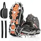 AGPTEK Ice Tacchetti 19 Denti, Microspicchi da Ghiaccio per Scarpe Portabile Neve Ramponi per Donna e Uomo con Ottimo Grip per Passeggiate, Jogging o Escursioni Camping su Neve e Ghiaccio (Nero L)