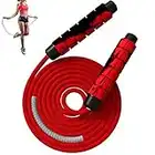 Aprllolg Skipping Rope, Fitness Jump Rope Weighted,Speed Rope Adjustable Length for Endurance Training, Home Fitness (Red)