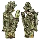 GUGULUZA 3D Camo Handschuhe, Outdoor Tarnung Jagdhandschuhe Blättertarnanzug Woodland Camouflage Handschuhe