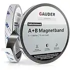 GAUDER Typ A + B Magnetband stark selbstklebend I Magnetstreifen | Magnetband für Fliegengitter & Vorhänge (1 m + 1 m)