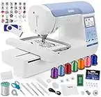 Brother PE900 Embroidery Machine, 5" x 7" Field Size, Cuts Jump Stitches, Wireless, Includes Starter Package - 7 Spools of Polystar Thread, 10-Pack of Distinctive Bobbins + 1GB USB Drive w/ 30 Original Designs