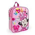 PERLETTI Zainetto Bambina Minnie Rosa - Zaino Bimba Asilo Minni Mouse Scuola Materna con Cerniera - Cartella Piccola con Stampa Viaggi Tempo Libero per Bambine Leggera Pratica Resistente 30x24x10 cm