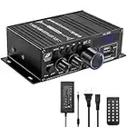 Bluetooth Verstärker HiFi Stereo Amplifier - 2 Kanal Mini Audio Verstärker 400WX2 Class D Verstaerker Digital Endstufe mit Bass Treble Tuner für PC Heimkino 12V