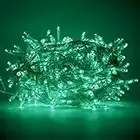 LUCCIKA® serie stringa luminosa di luci da 5 Metri con 100 Led Verde Acqua per albero di Natale da Esterno ed Interno controller 31V con 8 giochi di luce e Memoria cavo trasparente