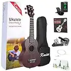 Kmise Soprano Ukulele Starter Kit Mahogany Ukelele For Beginners Kids 21 Inch with Gig Bag Tuner Strap String Instruction Booklet