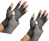 RZJZGZ 2 Pairs Fingerless Anti-Arthritis Gloves for Women & Men, Providing Warmth and Compression to Help Increase Circulation Hand Pain Relief and Promoting Healing, Carpal Tunnel Gloves (L)