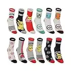 Pokemon Chaussette Enfant Coton - Lot de 12 Paires - Chaussettes Garçon Confortables et Douces, Multicolore, Taille 35/37