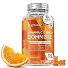 Vitamina C Masticabile + Zinco in 120 Caramelle gommose Vegane - Vitamina C & Zinco Integratore in Vitamine Gommose - Integratore Acido Ascorbico per Bambini & Adulti Gusto Arancia, Vitamin C + Zinc