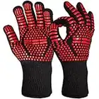 Feuerfeste Handschuhe : 2x BBQ Grill Handschuh – 800 Grad Hitzeschutz Handschuh – Grill Handschuhe Herren Hitzebeständig – Grillhandschuhe – Kaminhandschuhe feuerfest – Unisex Ofenhandschuhe OVERGRILL