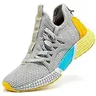 Kids Trainers Mesh Running Shoes Casual Tennis Sneaker for Boys Girls, 4.5 UK, Vibrant Yellow