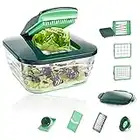 Genius Nicer Dicer Chef (15 Teile) | Obstschneider, Gemüseschneider, Zwiebelschneider, Zerkleinerer, Gemüsehobel, Mandoline, Grün