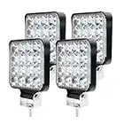 4PCS Phare de Travail LED 48W, Projecteur LED Voiture 12V Etanche IP 67, Feu de Travail LED pour Voiture Camion Tracteur SUV Bateau (4PCS)