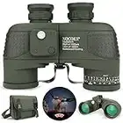 NOCOEX 10x50 Waterproof Marine Binoculars, with Rangefinder Compass, FMC Lens, Carrying Bag for Outdoor Activities, Hunting, Animals Sightseeing, Bird Watching, Boating, Navigation