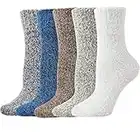 Marchare Women Wool Warm Thick Fluffy Socks Winter Fuzzy Cozy Socks For Women Brown/Blue/Grey/Light Grey/Dark Grey 6-9