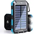 ERRBBIC Solar Power Bank Portable Charger 20000mah Waterproof Battery Backup Charger Solar Panel Charger with Dual LED Flashlights and Compass for All CellPhones, Tablets, and Electronic Devices
