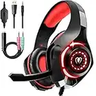 PUPATIO Casque Micro Gaming PS4, Casque Xbox One Ultra-Léger Son Surround Stéréo Durable Flexible Micro et Réglage du Volume Compatible pour PC Switch