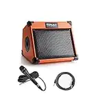 Coolmusic Acoustic Guitar Amplifier, 20 Watt Portable Bluetooth Amp for Guitar Acoustic with Reverb Chorus Effect, 3 Band EQ（Including Microphone and Audio Cable）