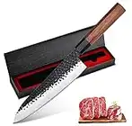 YAIBA 8 Inch Chef Knife Professional Japanese Chef Knife 3 layers 9CR18MOV Clad Steel Japanese Kitchen Knives Gyuto Knife Sushi Knife for Kitchen