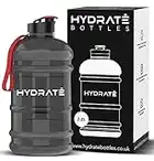 HYDRATE XL Jug 2.2L Water Bottle - BPA Free, Leak Proof, Flip Cap, Ideal for Gym, Adults - Clear Water Container with Extra Strong Material - Perfect for Sports, Rugby, and on the Go