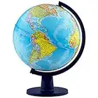 Waypoint Geographic Scout, Decorative Classroom Globe with Stand, World Globe with More than 4000 Places, 12” Interactive Globe with Political Mapping, Blue