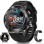 Smartwatch Uomo Militare Chiamate e Risposta Bluetooth Orologio Fitness Contapassi con 19 Modalità Sport Cardiofrequenzimetro Sonno Notifiche Messaggi Smart Watch Fitness Tracker per Android iOS