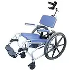 EZee Life 18" Tilt Shower Rehab Commode Bath Toilet Wheelchair with 24" Wheels