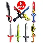 Assorted Foam Toy Swords for Children with Different Designs Including Ninja, Pirate, Warrior, and Viking (8 Pack)