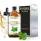 EUQEE Aceites Esenciales de Menta 118ml, 100% Aceites Esenciales Naturales Puros, Aceite Esencial de Grado Terapéutico para Humidificador, Perfectos para Aromaterapia, Masajes, Baño