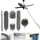 Dusters for Cleaning, 5pcs Microfiber Duster with Telescoping Extension Pole (30-100 inch), Bendable Plumeau Poussière, Washable Dusting Brush, Extendable Long Feather Duster for Ceiling Fan, Blinds