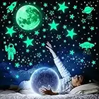 1078 PCS Glow in The Dark Stars For Ceiling, Glowing Stars For Ceiling Planets, Stars Wall Decals, Solar System Galaxy Space Nursery Wall Stickers Rocket Astronaut Kids Girls Boys Room Decorations for Bedroom