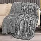 Topblan Weighted Blanket - Soft Sherpa Weighted Blanket 15 Pounds for Men & Women, Super Warm Heavy Fleece Weighted Blanket 48" x 72" , Grey