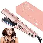 Bcway Hair Straightener, 1.5" Wide Plate Flat Iron for Hair with Adjustable Temperature 250°F-450°F, Digital LCD & PTC Heater, 3D Titanium Floating Plates 2-in-1 Hair Iron for All Hair Types