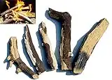 Gas Fire Logs – Set of 5 Extra Realistic Ceramic Logs Suitable for Gas Fires/Living Flame Fires/Gas Fire Pits