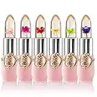 6 Pcs/Set Flower Jelly Lipstick Set Temperature Change Moisturizer Long Lasting Nutritious Balm Magic Color Change Lip Gloss