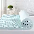 Zinus Swirl Gel Sobrecolchón de Espuma Viscolástica y Refrigeración, Diseño Refrescante y Con Circulación de Aire, Alivio de Presión, 135 x 190 cm, Certificado OEKO-TEX, para Colchón, Cama y Sofá