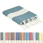 Fouta Telo Mare Grande Cotone 100x200, Telo Spiaggia Antisabbia Leggero frange e angoli, Asciugamano Mare Spugna, Uomo Donna Ragazzi, Pestemal Beach Towel Lungo, Yoga Accessori Coperta Pic Nic Lettino