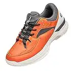 FitVille Men's Tennis Shoes Wide Width All Court Shoes Gym Athletic Sneakers for Pickleball Badminton with Arch Support for Plantar Fasciitis (8.5 X-Wide, Orange)