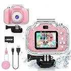 Gifts for 6 7 8 9 10 Year Old Girls Yoophane Kids Waterproof Camera Christmas Birthday Gifts Toddler Action Camera Toys for Girls Age 3-12 Underwater Video Recorder with 32GB SD Card (Pink)