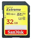 SanDisk Extreme  SDSDXVE-032G-GNCIN 32 GB SDHC Class 10 U3 V30 Memory Card , yellow