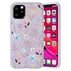 Pnakqil Funda para Apple iPhone 11 Patrón Silicona Cárcasa, Suave TPU Gel Antigolpes de Protector Piel Case Cover Bumper Case con Dibujos Diseño, Carcasa para iPhone 11, Flor 2