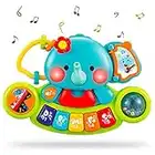 HANMUN Jouet Musical Bébé Jouets de Piano - Bébé Instrument de Musique avec Sons et Lumières Éléphant Piano Clavier Jouet Éducatif d'apprentissage pour 6 Mois Plus Bébés Tout-Petits